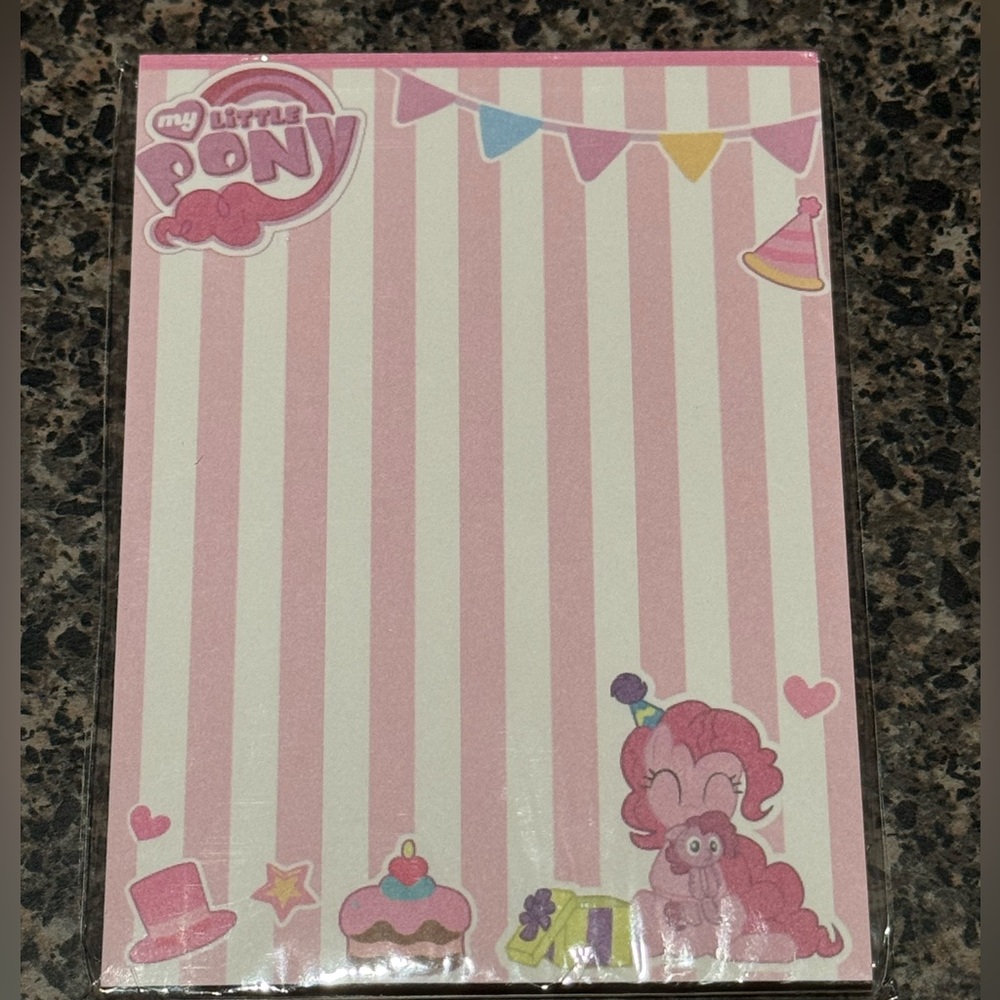 My Little Pony Pink Striped Party Notepad with Colorful Banners - Picture 1 of 1